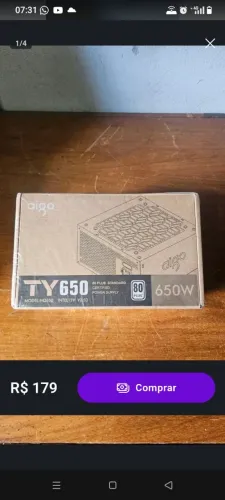 Fonte 650w 80 plus stardard Aigo