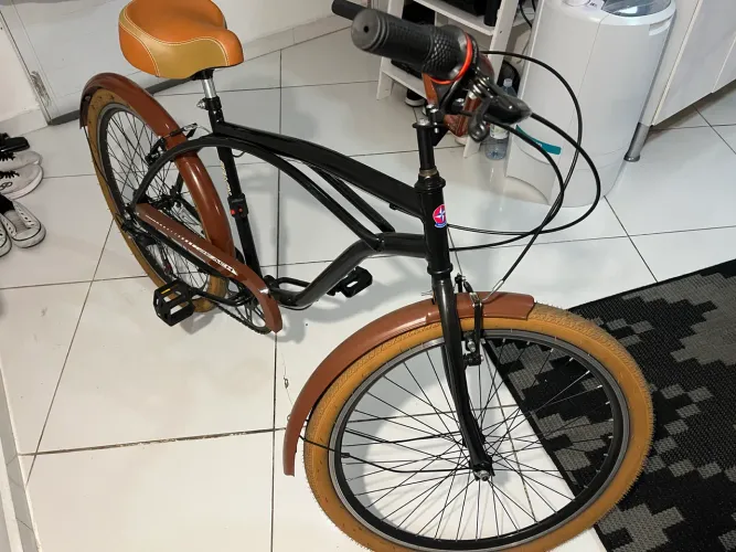 Bicicleta Beach Cruiser Retrô Aro 26 com Marchas (7v) - Excelente Estado!