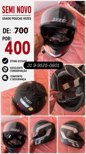 Capacete x11 R$400 semi novo