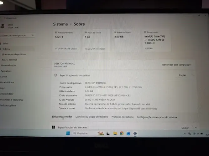 Notebook Dell Inspire 7460 14"