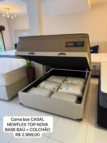 Cama Casal BAÚ COM COLCHÃO PILLOW TOP - Entrego! 