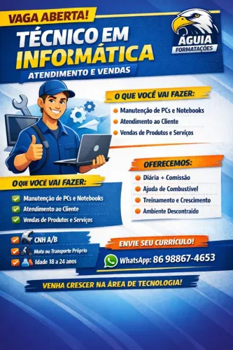 Vaga técnico em informática 
