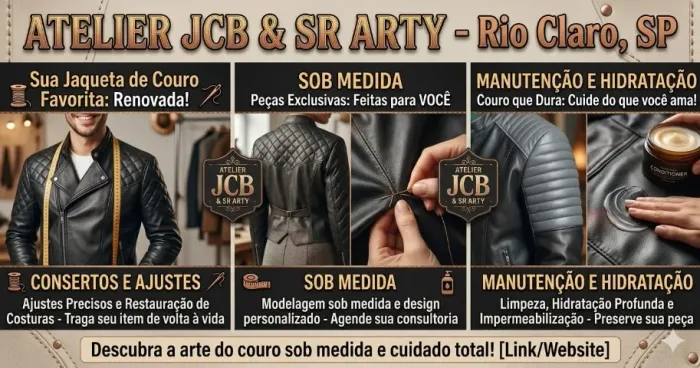 Jaquetas em Couro Legitimo - Consertos - Reformas - Manutenção e Hidratação