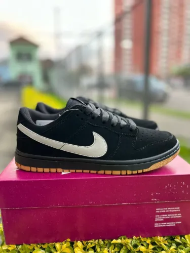 Tênis Nike Dunk Low Preto Nobuk Latex Masculino Premium - Disponível 38 AO 43