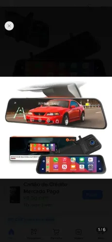 Multimídia retrovisor c câmera frontal e de ré 
