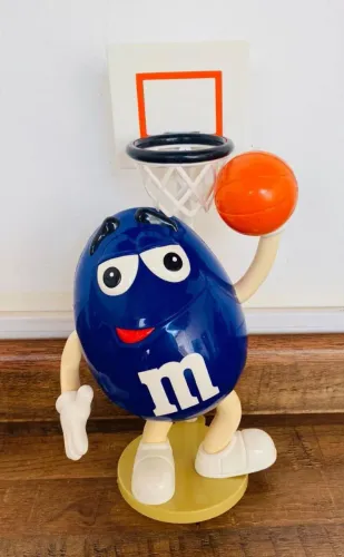 Boneco Dispenser M&M'S Colecionável Basquete Azul - Perfeito Estado