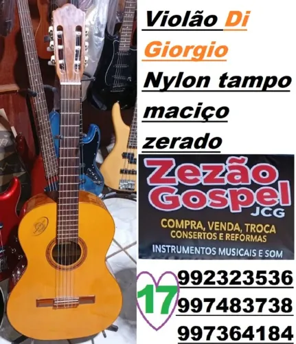 Violão Di Giorgio Nylon tampo maciço zerado