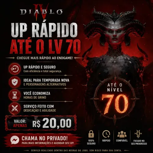 ? UP RÁPIDO ATÉ O LV 70 - DIABLO 4 ?