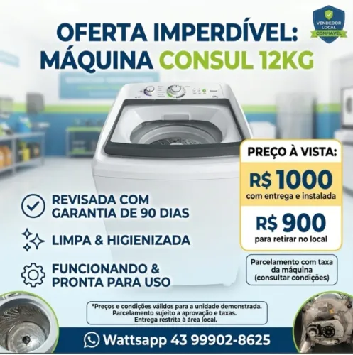 MAQUINA CONSUL 12KG EM EXCELENTE ESTADO!