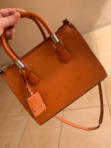 Bolsa Tote Lorena Couro Laranja média 