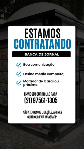 VAGA PARA VENDEDOR EM BANCA DE JORNAL