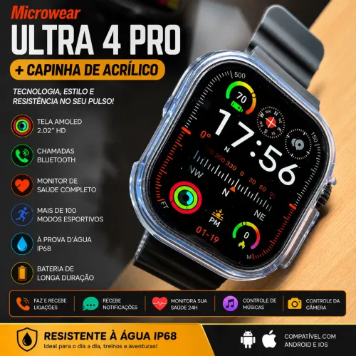 Smartwatch ultra 4 pro responde o WhatsApp 