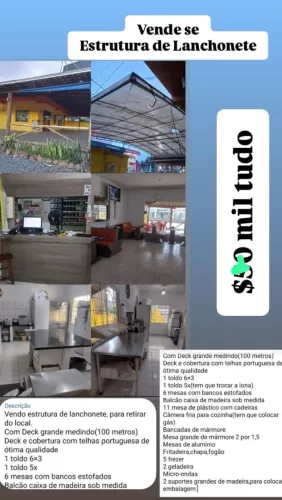 Extrutura de lanchonete para retirar do local