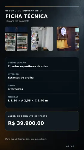 Câmara Fria com portas expositoras