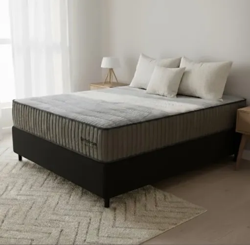 Cama Box Casal Confort Premium HR33 com Base Preta