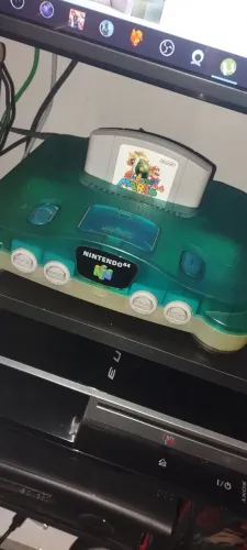 Nintendo 64 clear BLUE + Mario 64 original Jp