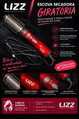 Escova Secadora Giratória Profissional (Lizz)
