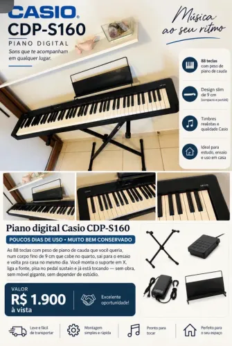 Vendo piano digital Cássio