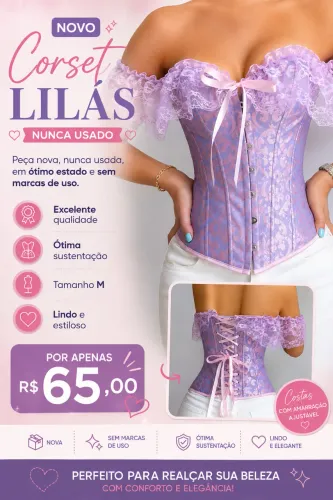 CORSET LILÁS (TAMANHO M )