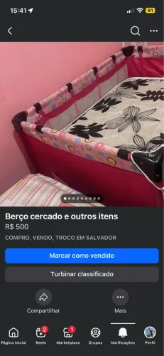 Vendo berço cercado e outros itens