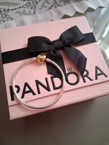 Pulseira rígida pandora (prata 925) tamanho 17