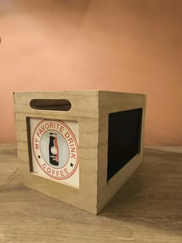 Caixote organizador - Cantinho do café/Lousa Negra