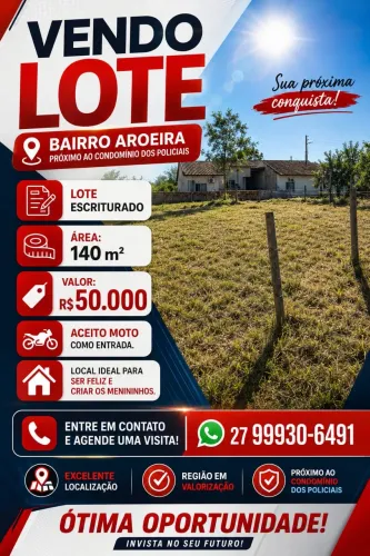 Vendo lote no bairro Aroeira