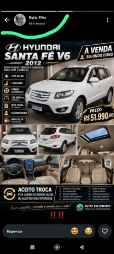 Hyundai Santa Fe GLS 3.5 V6 4X4 Tiptronic 2012
