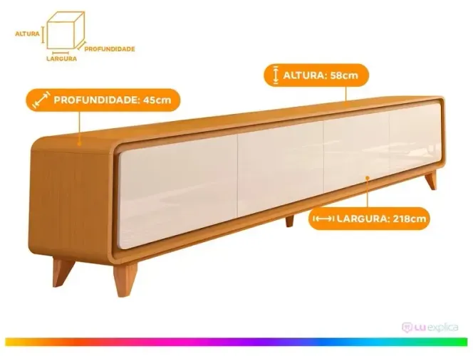 Rack para TV até 75" 4 Portas EDN Móveis Sense 2.2