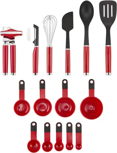 (Novo) Kit de Utensílios para Cozinha KitchenAid Classic Tool Empire Red 15 Peças