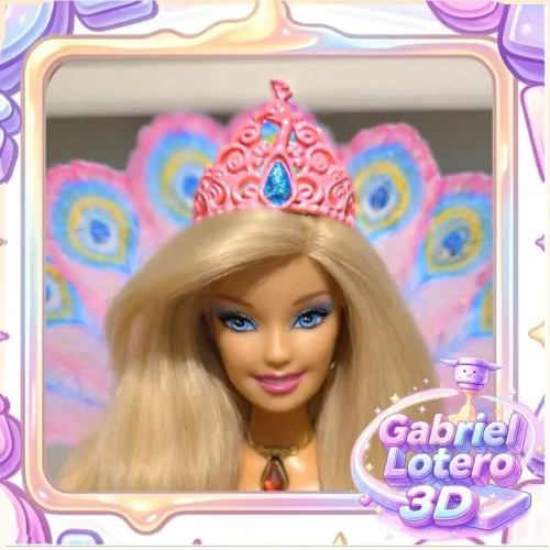 Coroa para a boneca Rosella do filme Barbie a Princesa da Ilha - impressão 3D