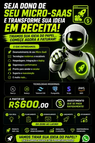 SEJA DONO DE SEU MICRO-SAAS E TRANSFORME SUA IDEIA DEM DINHEIRIO!