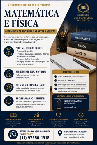 Aulas Particulares de Matemática e Física/Mentorias Privadas de Alta Performance