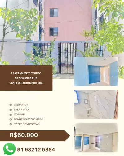 VENDO APARTAMENTO TÉRREO NA 2ª RUA DO VIVER MELHOR MARITUBA