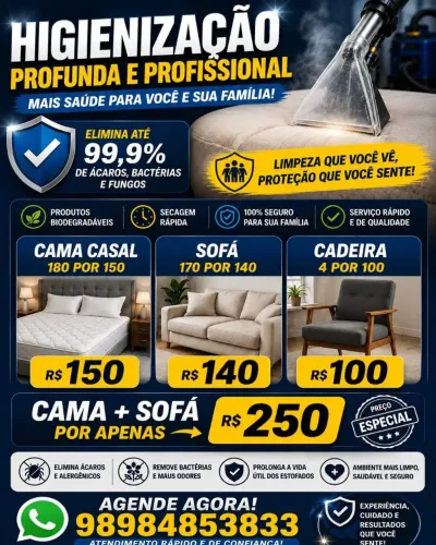 HIGIENIZAÇÃO DE ESTOFADOS