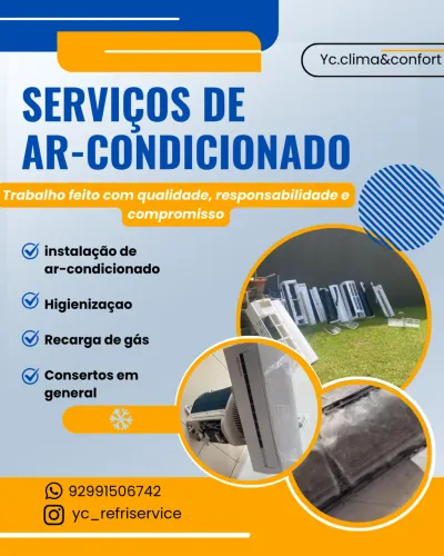 Manutenção , limpeza de ar-condicionado e recarga de gás - Manaus