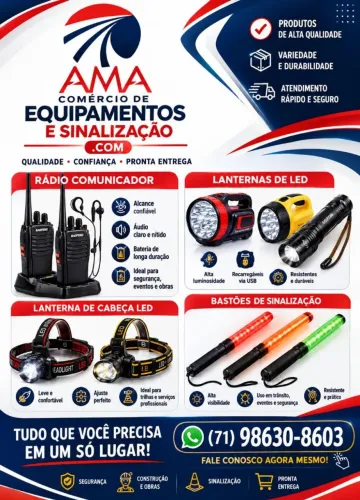 Rádio comunicador e Lanternas de Led e Sinalização 