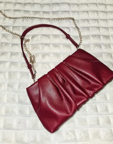 Bolsa Pouch Franzida Bordô
