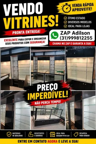 Venda de Vitrines preço a combinar , as vitrines maiores 800,00 cada 