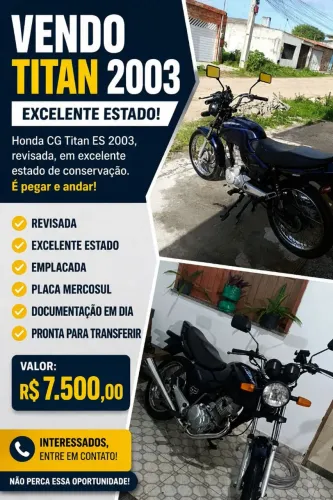 Vendo ou troco Titan es 2003 125 cc