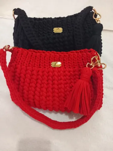Bolsa de Fio de Malha Artesanal Média - Linda e Exclusiva