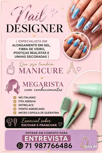 Vaga de Emprego Megarista e Manicure