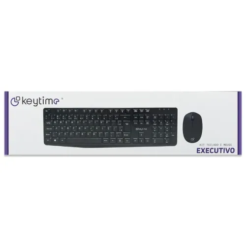 Combo Teclado e Mouse Keytime Executivo | Wireless 2.4G | Preto - Loja FH