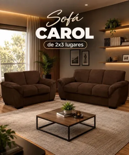Conjunto de Sofá 2 e 3 Lugares Carol | Design - Estofados*