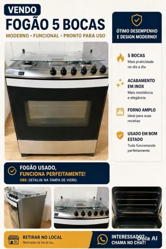 Vende-se fogão 5 bocas