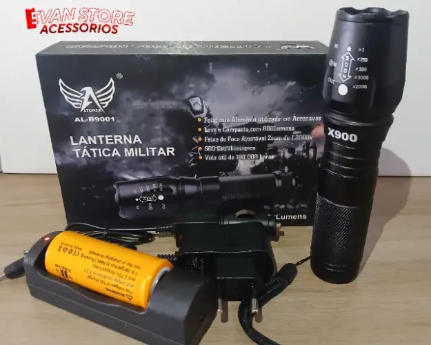 Lanterna led recarregavel e a pilhas X900 (entrega grátis)
