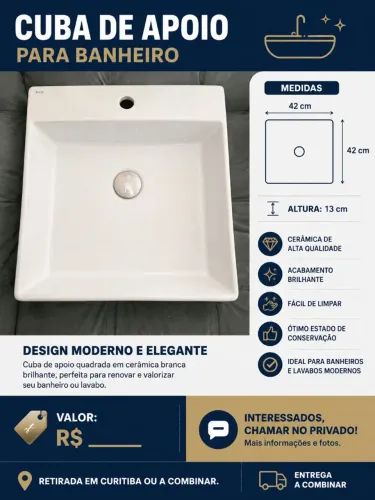 Cuba de apoio para Banheiro/Lavabo