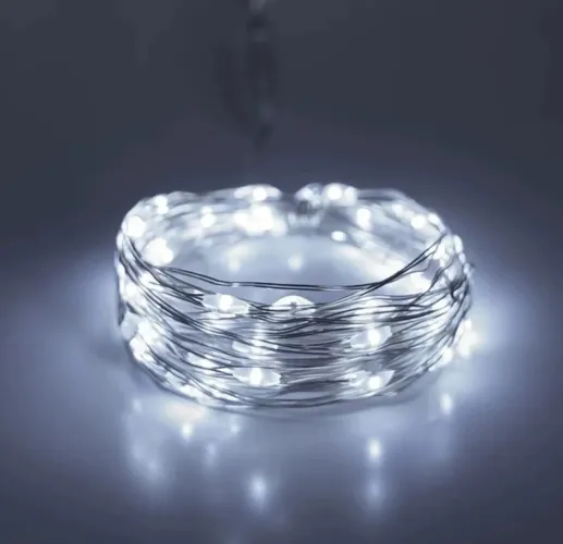 Fio de Fada Branco 2 Metros Led Para Decoração Festa Natal Arte Presente Ambiente - Novo