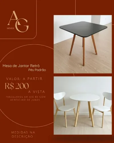Mesa de Jantar Redonda/Quadrada