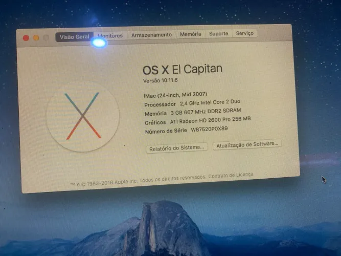 VENDO RÁPIDO - iMac mid 2007 com ele capitan ACEITO OFERTA!!!!
